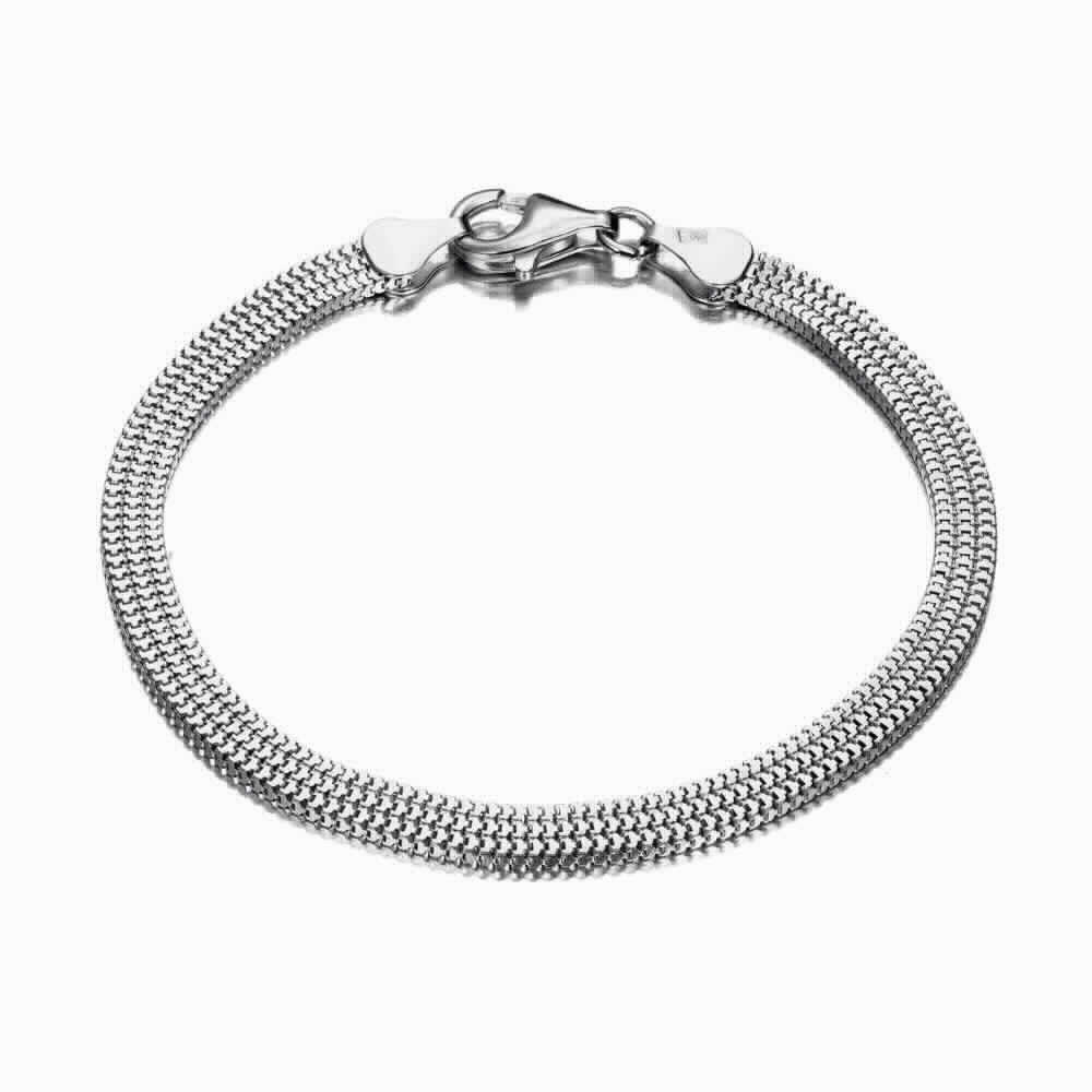 PULSERA PLATA PLANA 19 CM