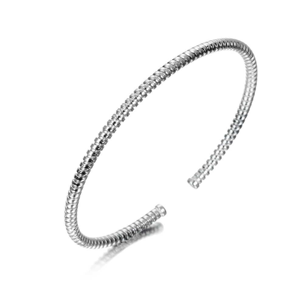 PULSERA PLATA GALLON RIGIDA ABIERTA