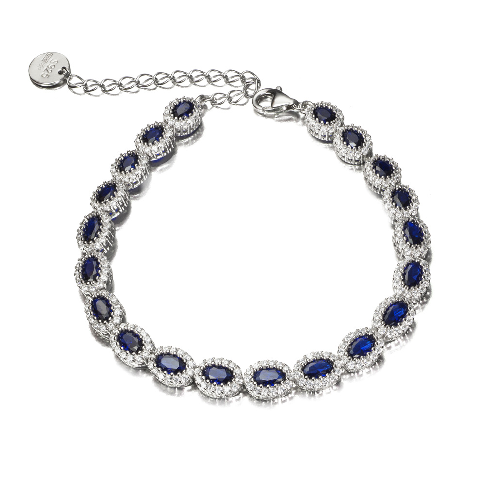 PULSERA PLATA RIVIERE ZAF. CIRC. OVAL