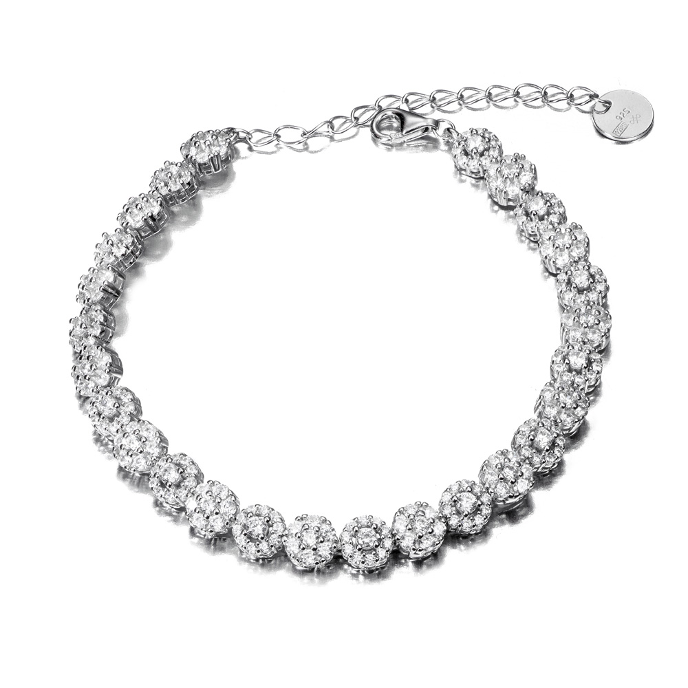 PULSERA PLATA RIVIERE CIRCONITAS DISM.